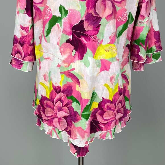 Soft Surroundings Womens Siesta Key Tunic Pink Floral Print Cotton size Medium - Picture 10 of 14
